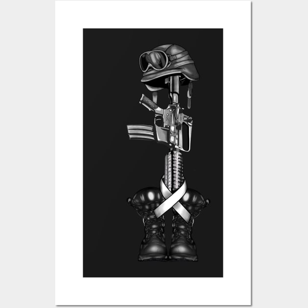 Soldier Memorial Statue Wall Art by JadesCanvas